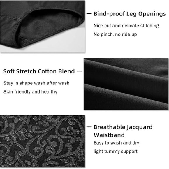 BrandNew Women High Waist Cotton Briefs Underwear Tummy Control Panties (5 Pack) - Picture 4 of 6